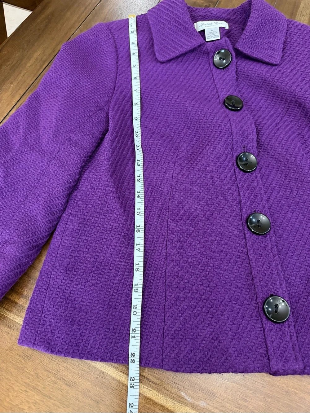 Judith Hart Collection Purple Textured Blazer Jacket Size 10 Vintage
